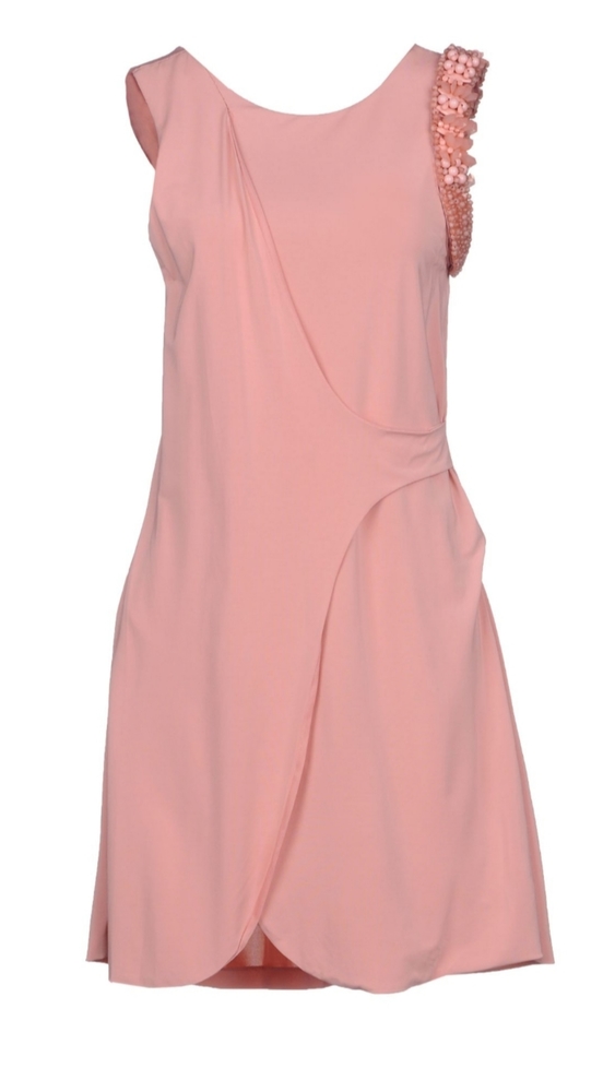 Red Valentino blush cocktail dress with beaded derail